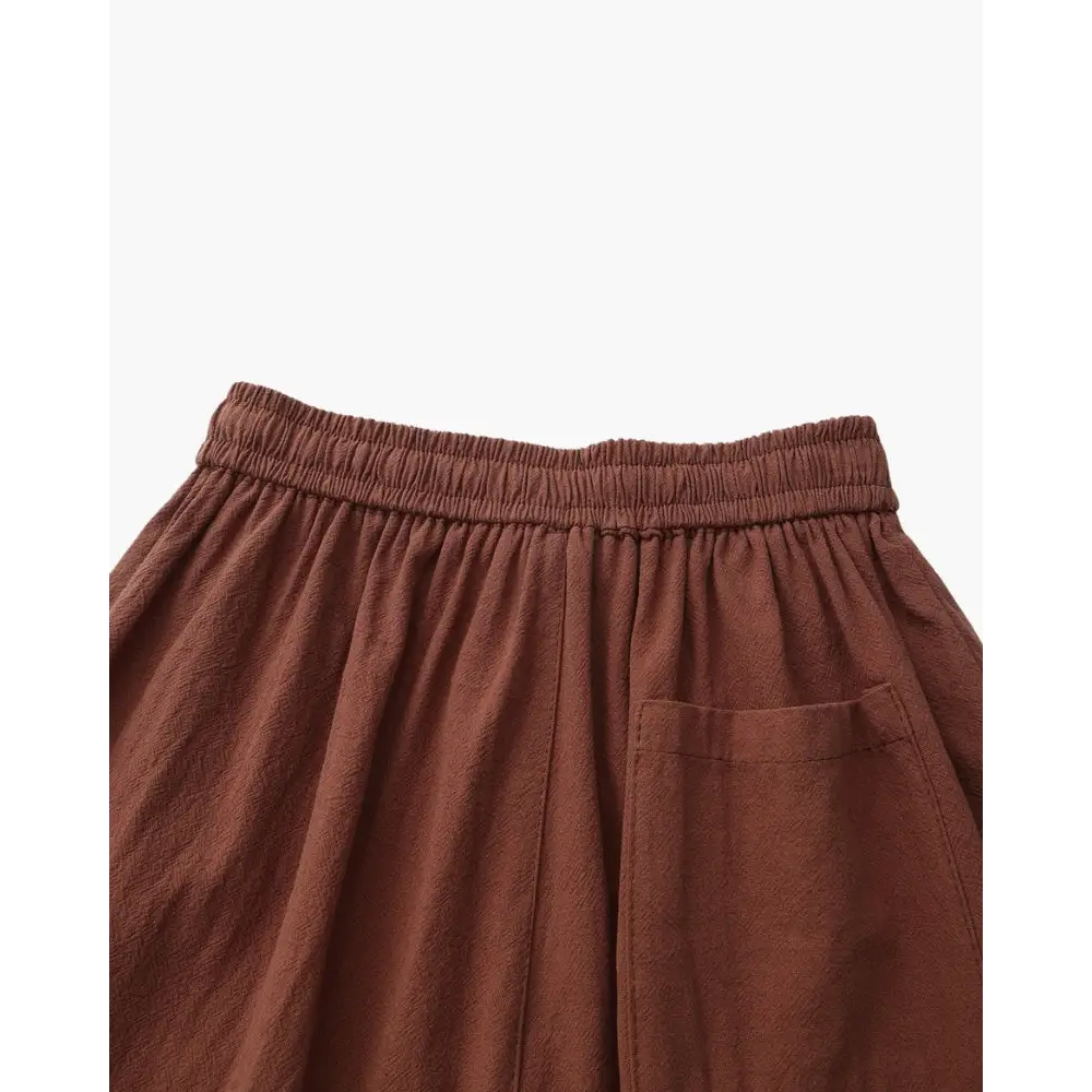 Casual Relaxed Fit Linen Shorts