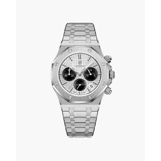 Classic Chronograph Stainless Steel Watch - Silver