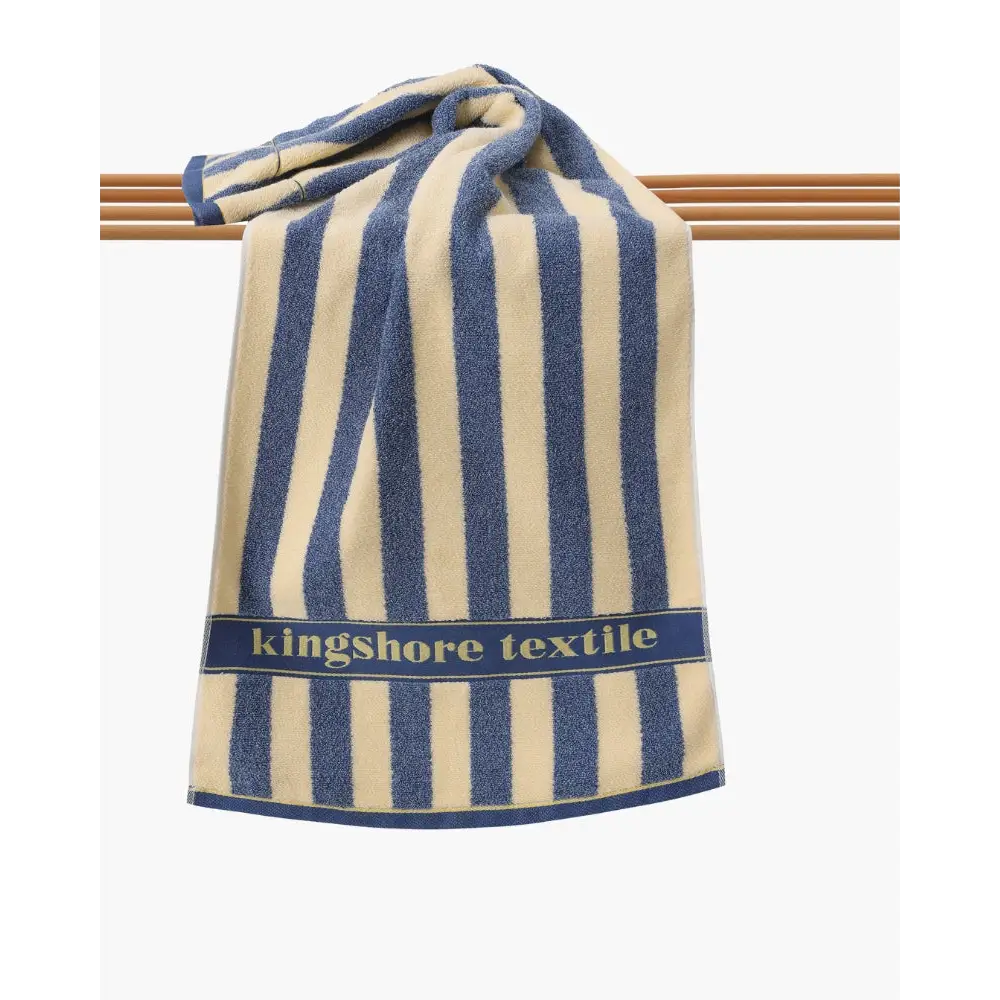 Classic Cotton Striped Towel - Navy