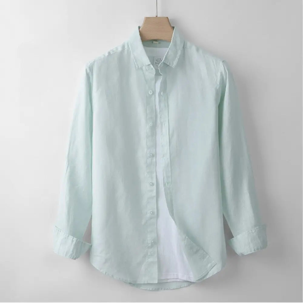 Classic Linen Long Sleeve Shirt - Mist Blue / XS