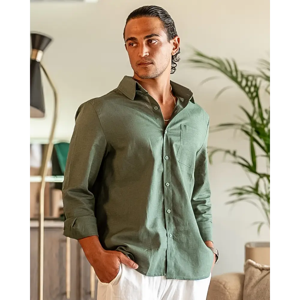 Classic Long Sleeve Linen Shirt