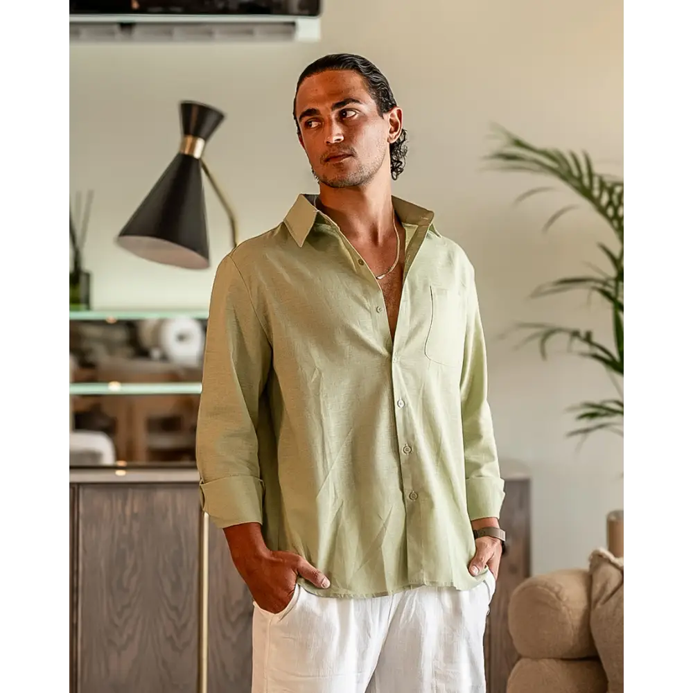 Classic Long Sleeve Linen Shirt
