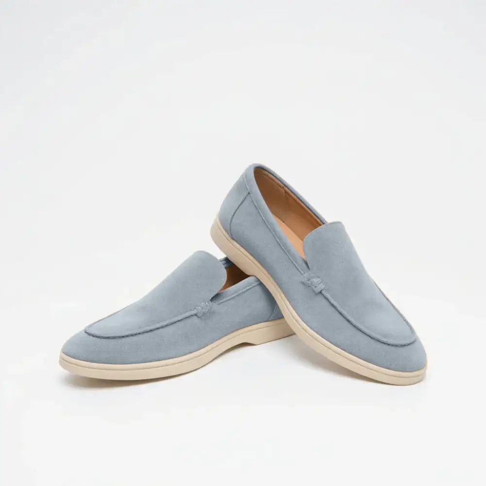 Classic Old Money Suede Loafers - Azure Blue / EU 38 / UK 5 / US 5.5