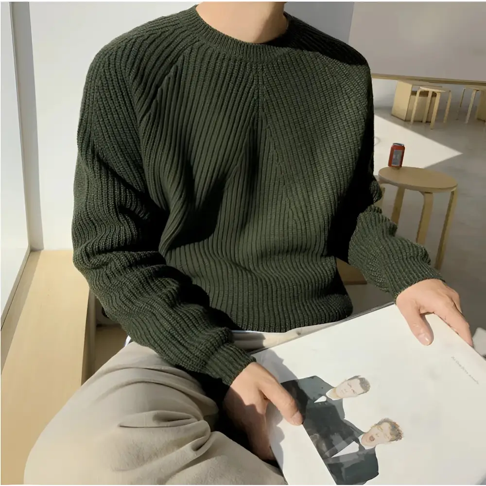 Classic Ribbed Knit Sweater