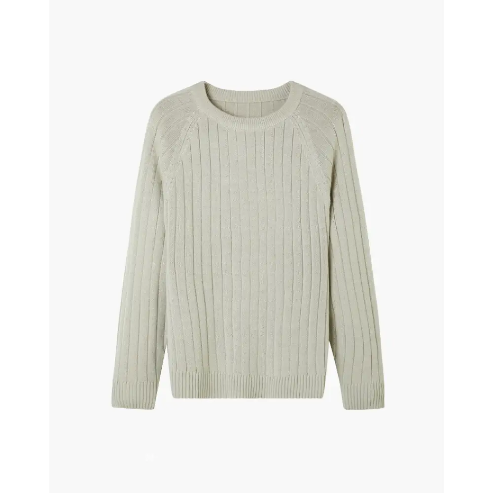 Classic Ribbed Wool Sweater - Beige / XS