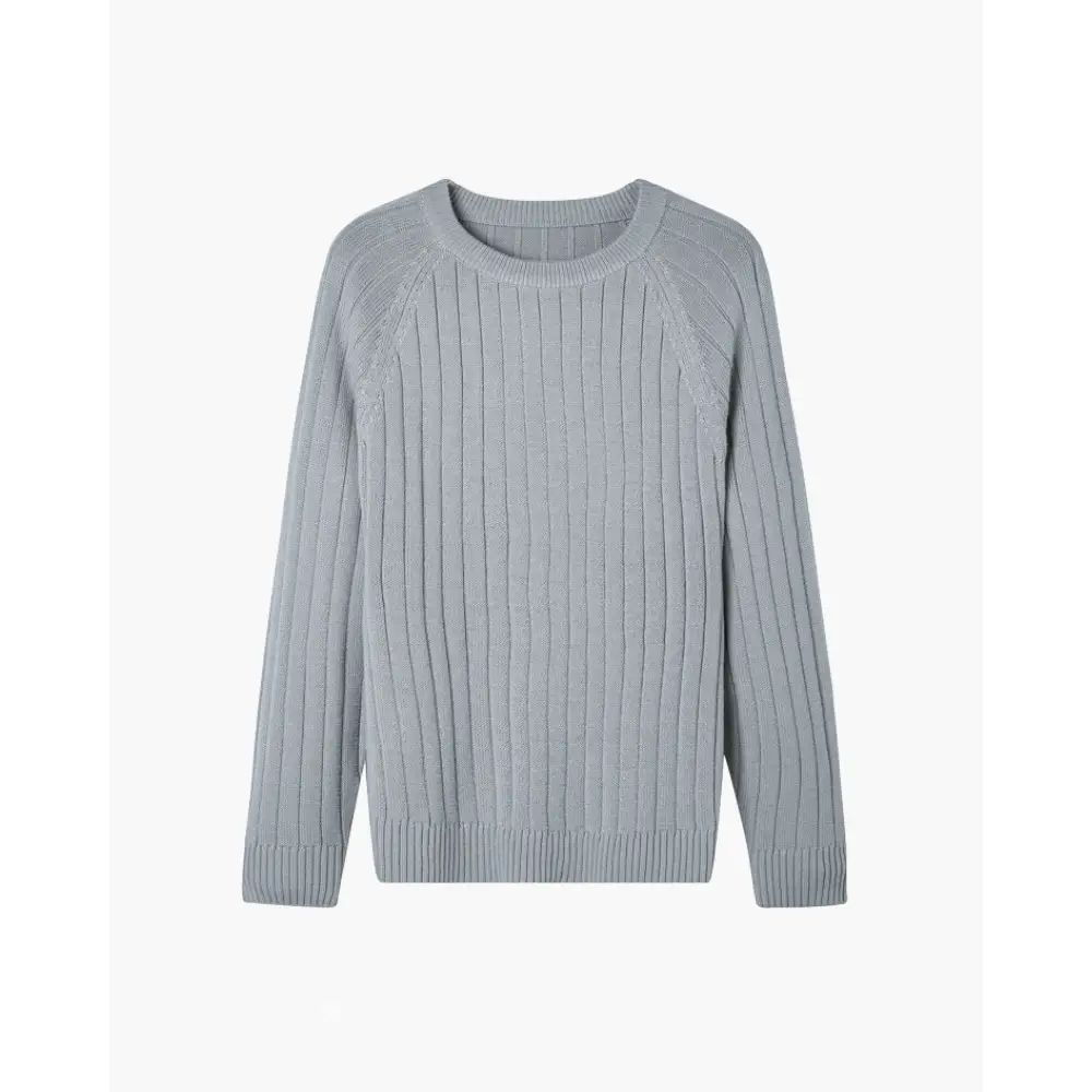 Classic Ribbed Wool Sweater - Gray / XS