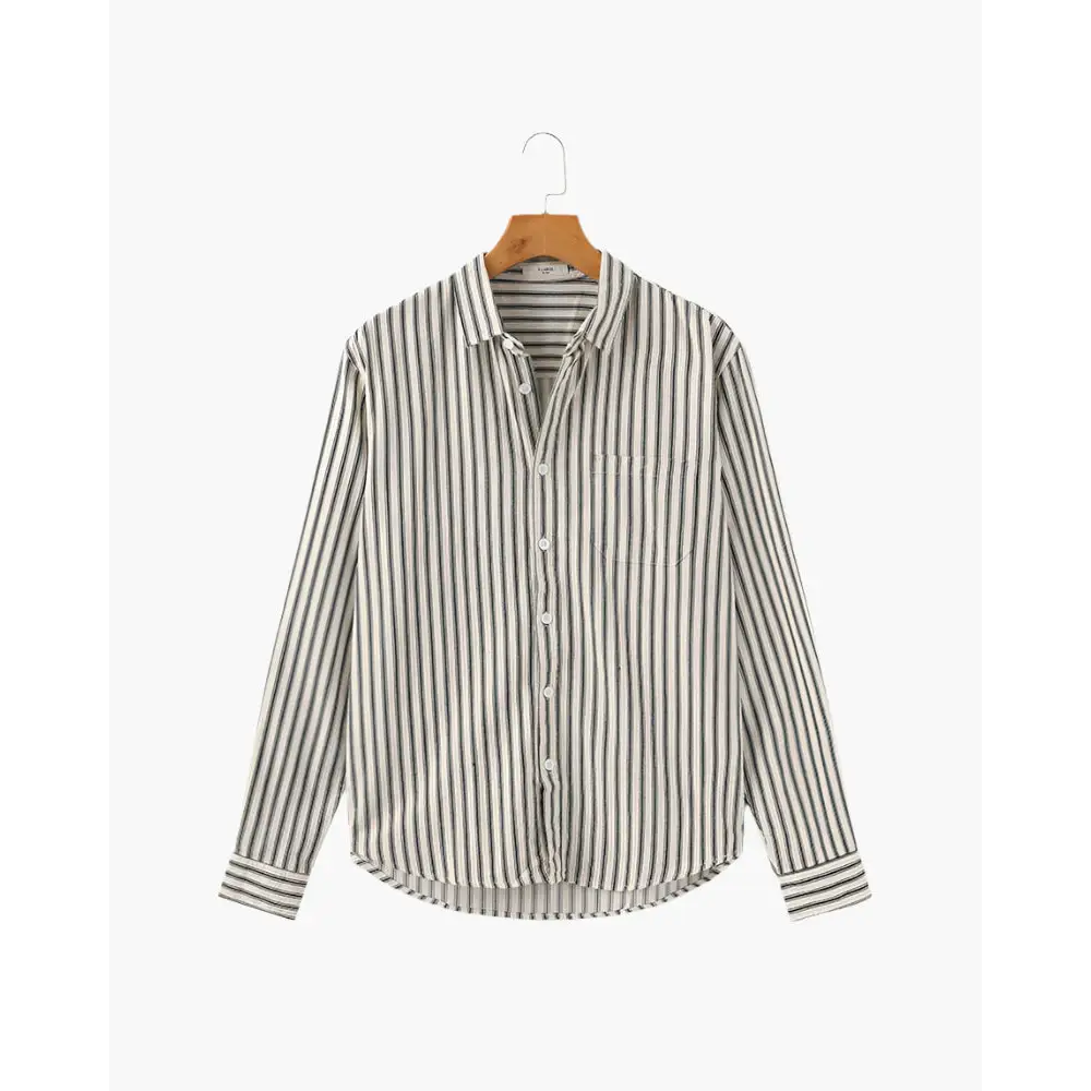 Classic Striped Button-Up Shirt - Green / S