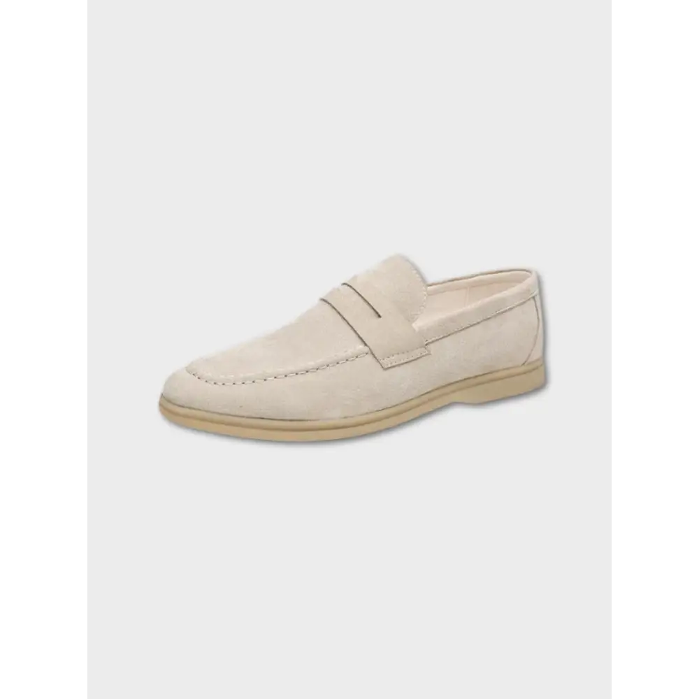 Classic Suede Penny Loafers - Beige / 38 / US 5 / UK 4