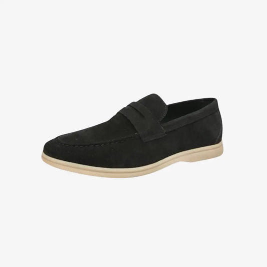 Classic Suede Penny Loafers - Black / 38 / US 5 / UK 4