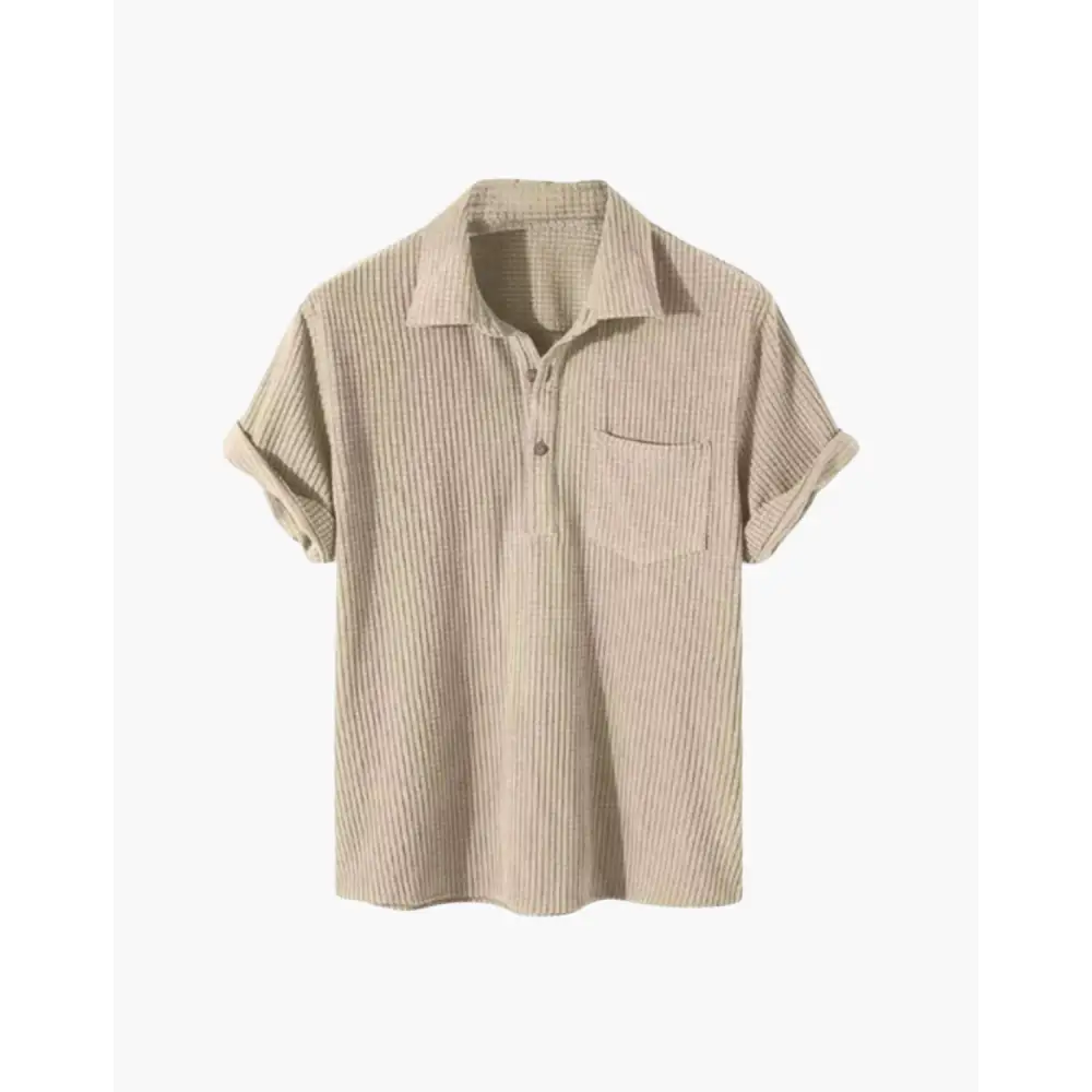 Coastal Breeze Open-Collar Shirt - Cream / S