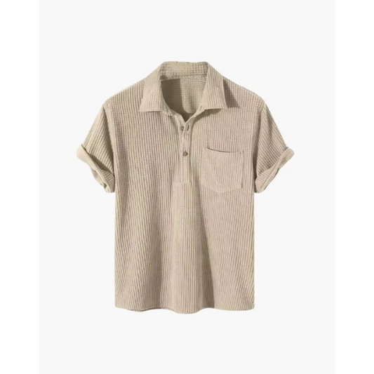 Coastal Breeze Open-Collar Shirt - Cream / S