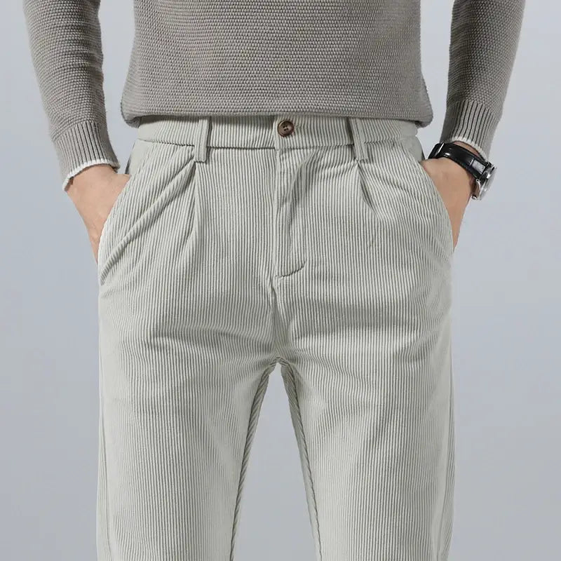 Corduroy Tailored Trousers - Off-White / 28