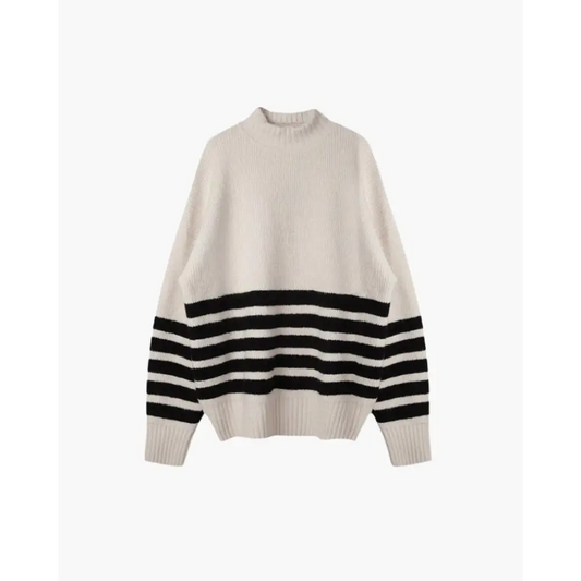 Cream Stripe Sweater - One size