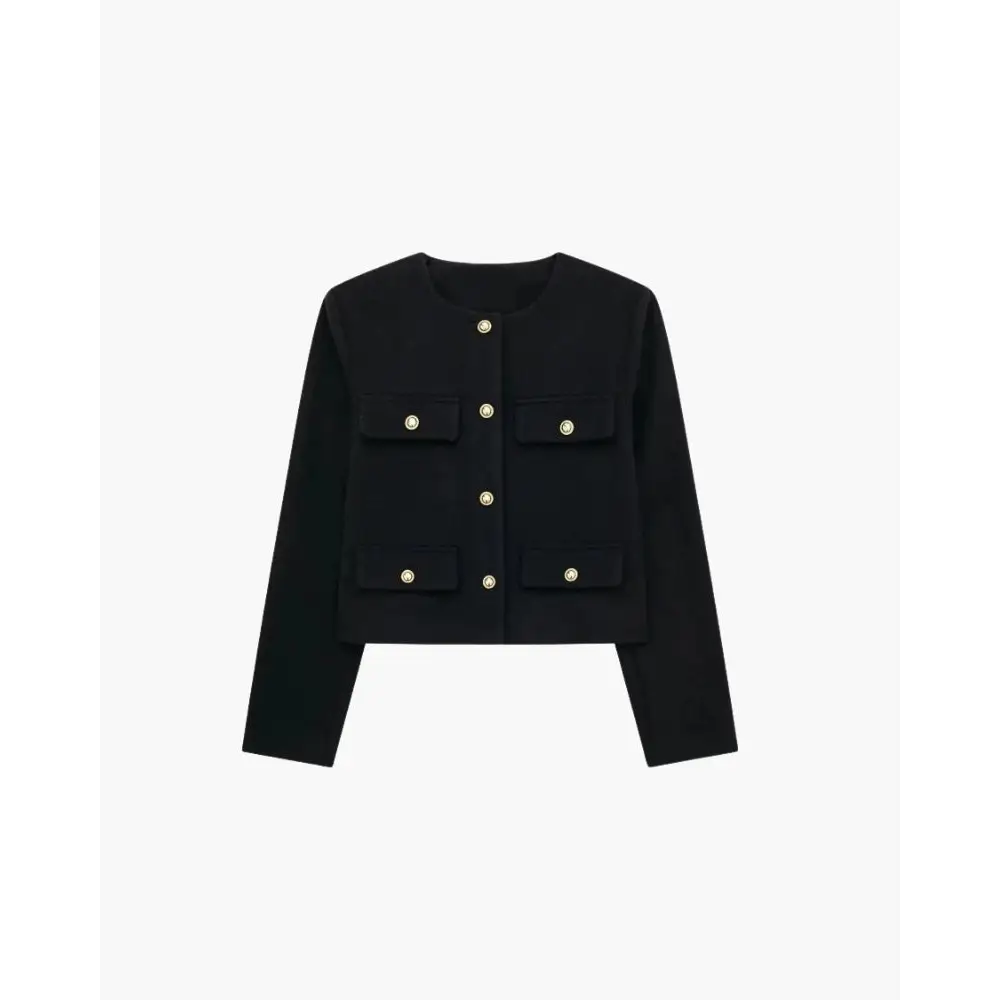 Cropped Tailored Blazer - Black / XS