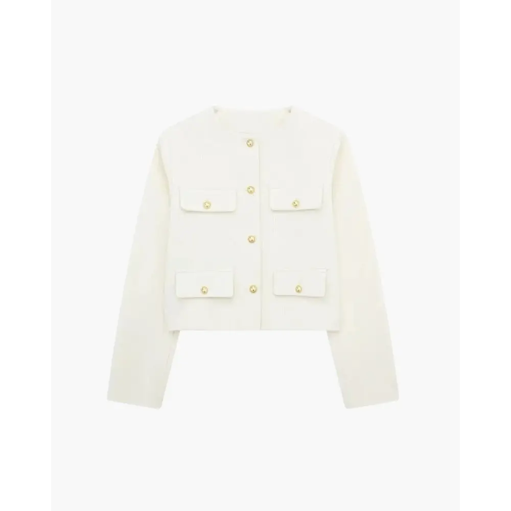 Cropped Tailored Blazer - White / XS