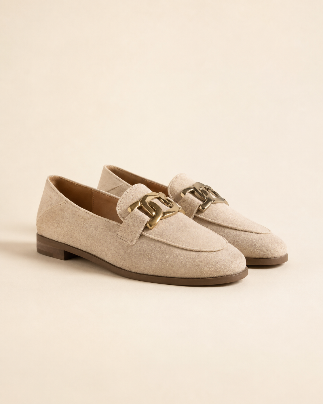 Ladies’ Horsebit Suede Loafers - Beige 35EU / 2.5UK / 4.5US