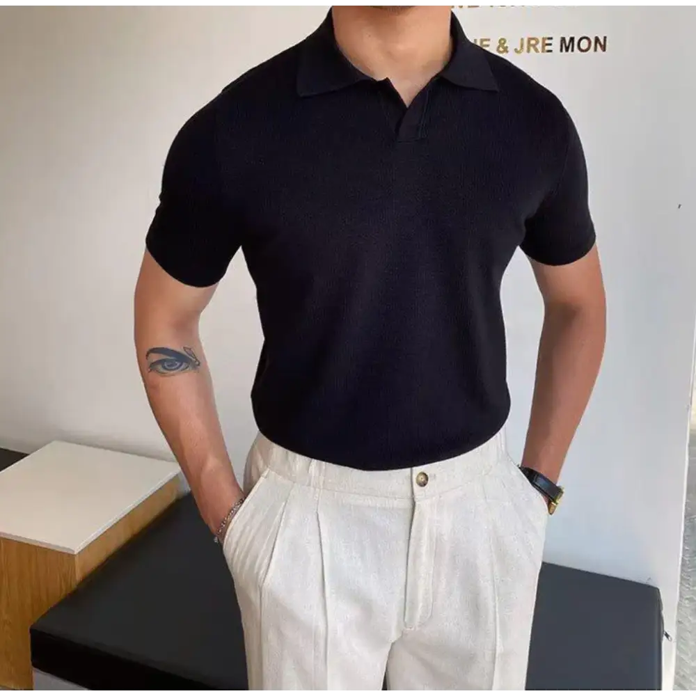 Essential Knit Polo - Black / S