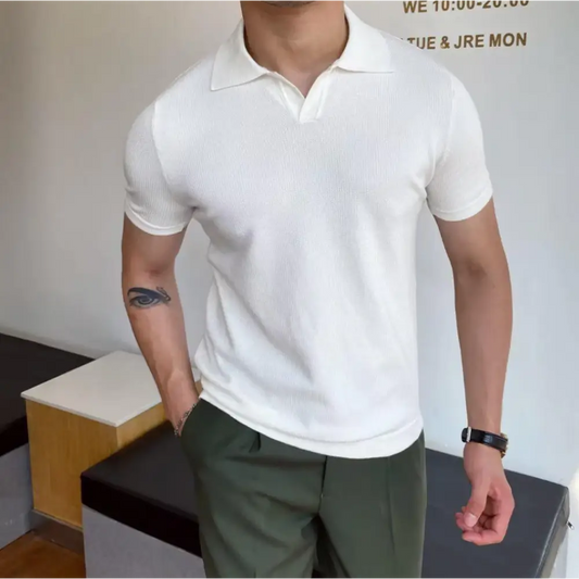 Essential Knit Polo - White / S