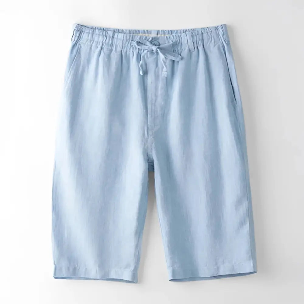 Essential Linen Blend Shorts - Sky Blue / S