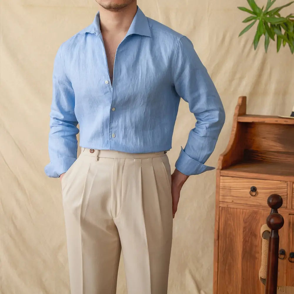 Heritage Linen Shirt - Sky Blue / XS