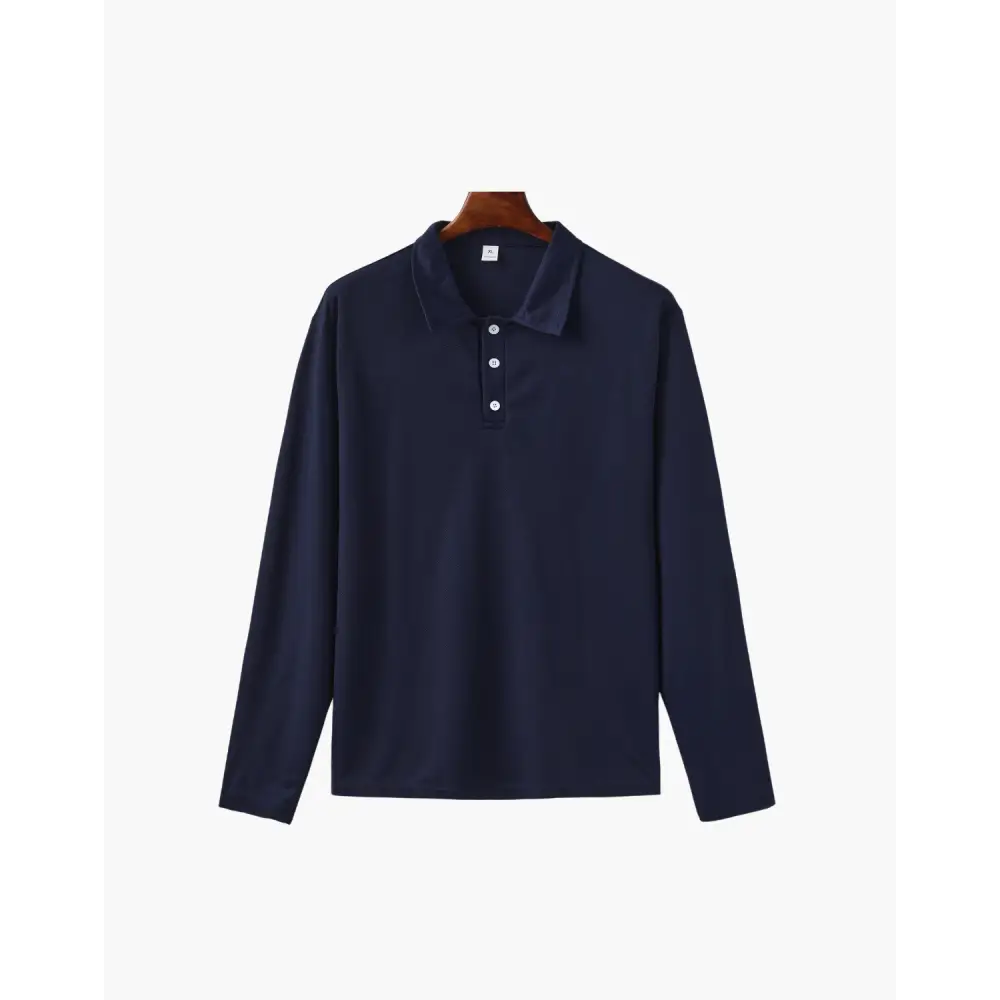 Heritage Long Sleeve Polo - Navy Blue / XS