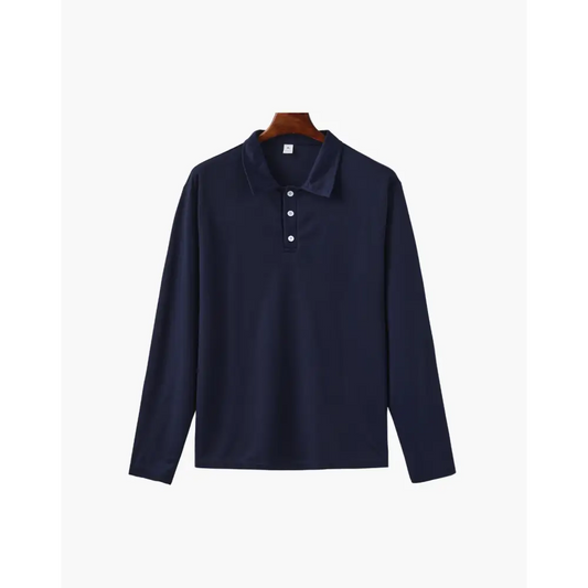 Heritage Long Sleeve Polo - Navy Blue / XS