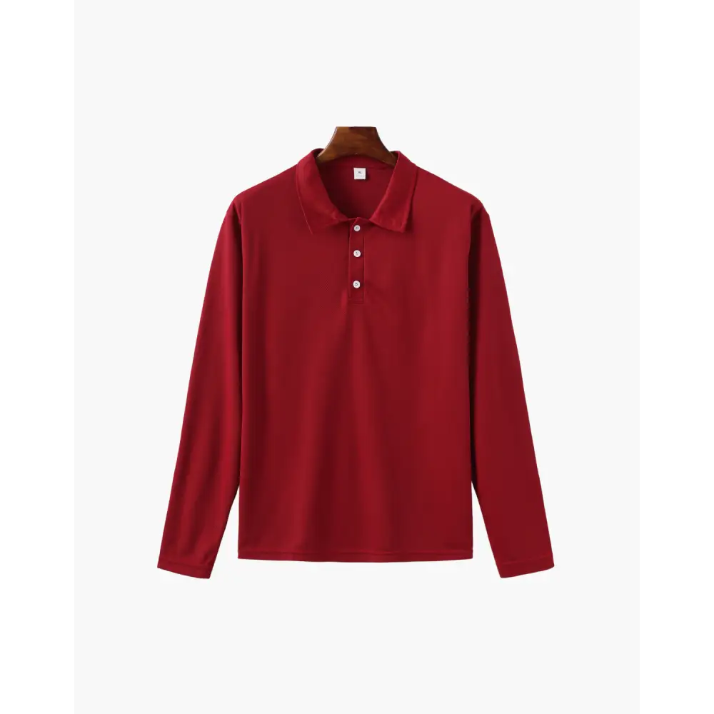 Heritage Long Sleeve Polo - Red / XS