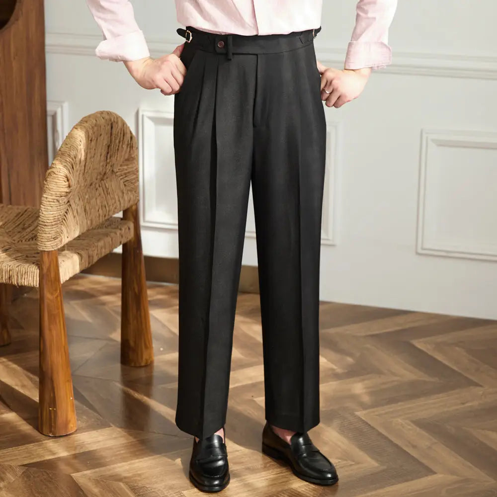 Heritage Pleated Wool Trousers