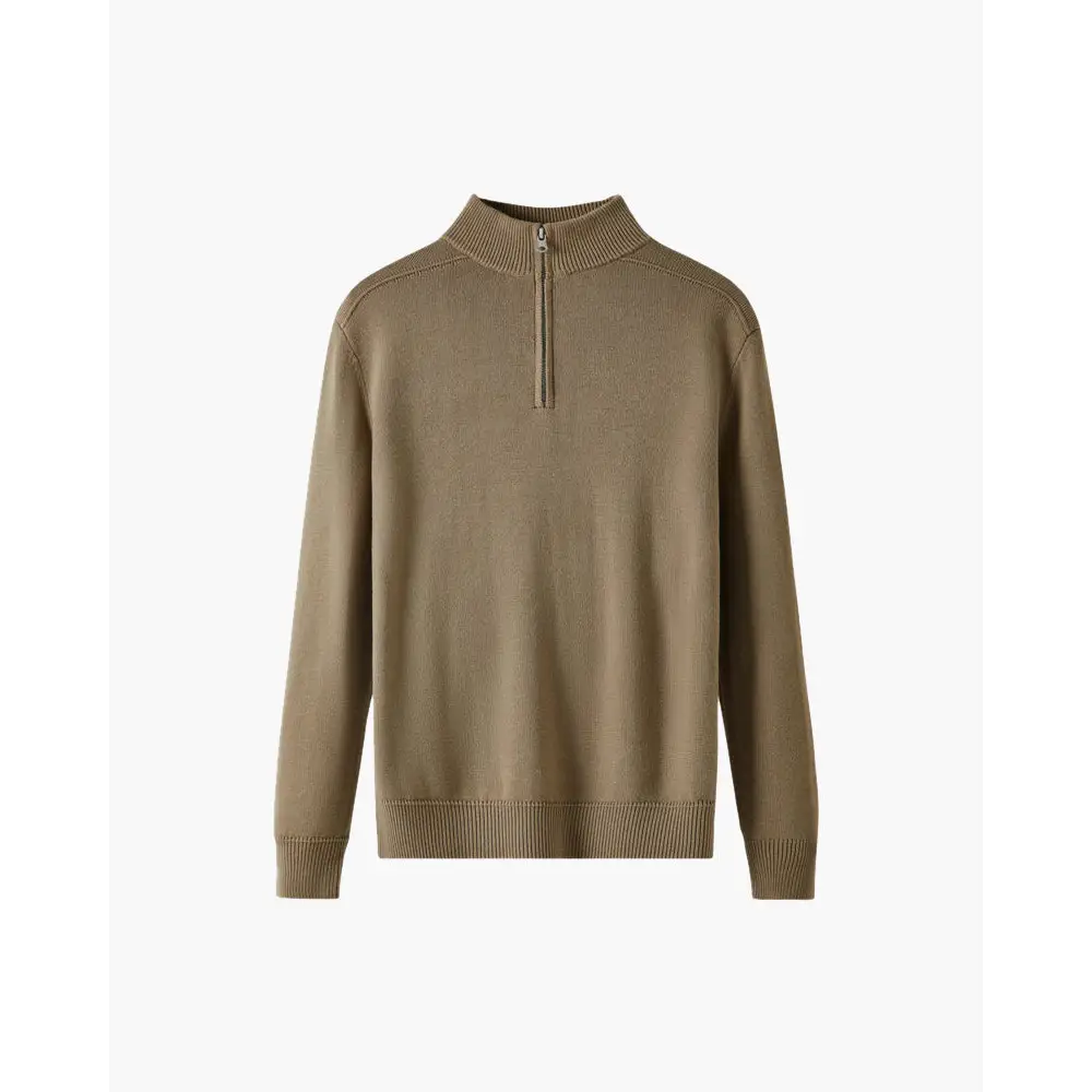Heritage Wool Half-Zip Sweater - Beige / S