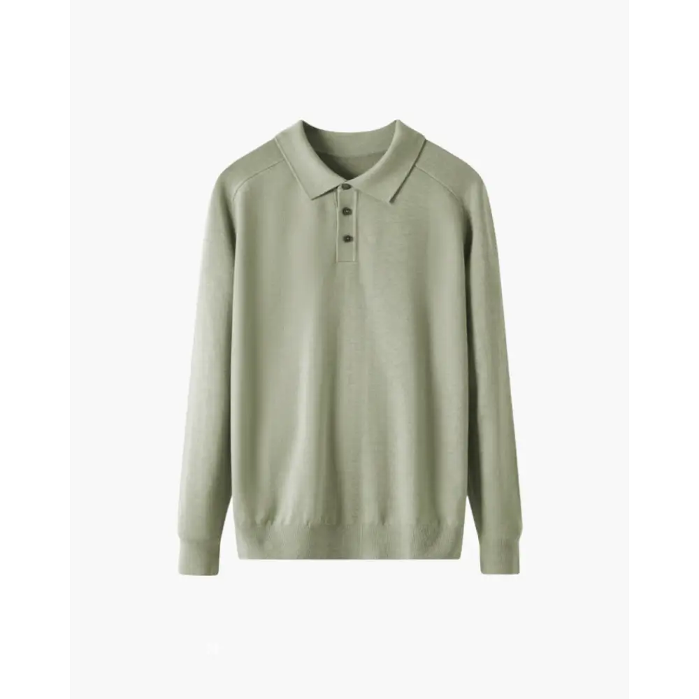Heritage Wool Polo Sweater - Green / XS