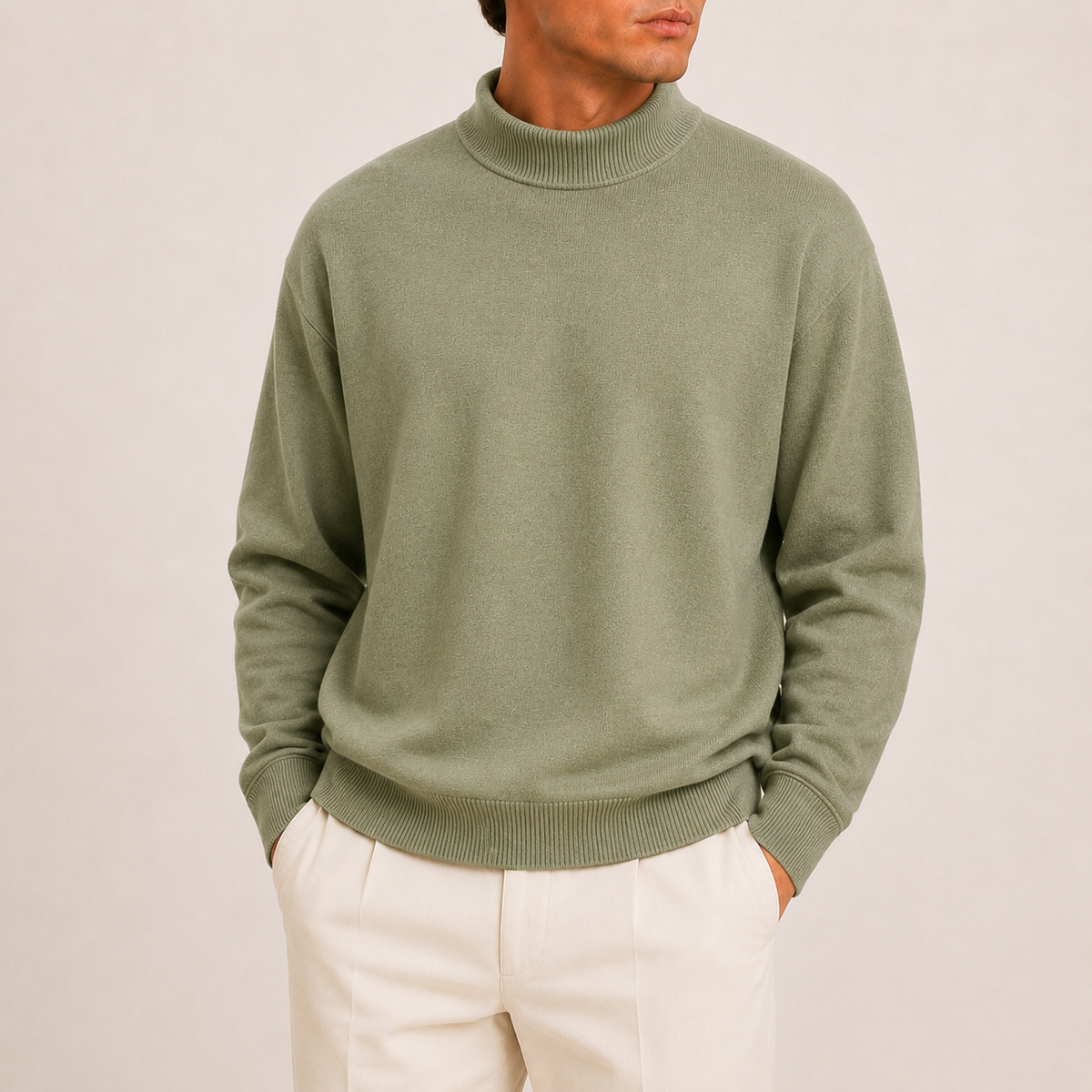 Heritage Wool Turtleneck Sweater - Green XS