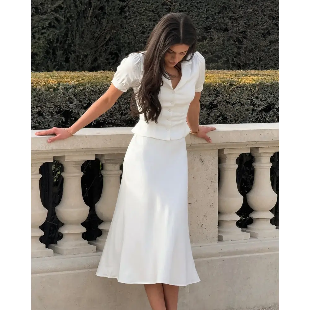 Ivory Satin Co-Ord Set