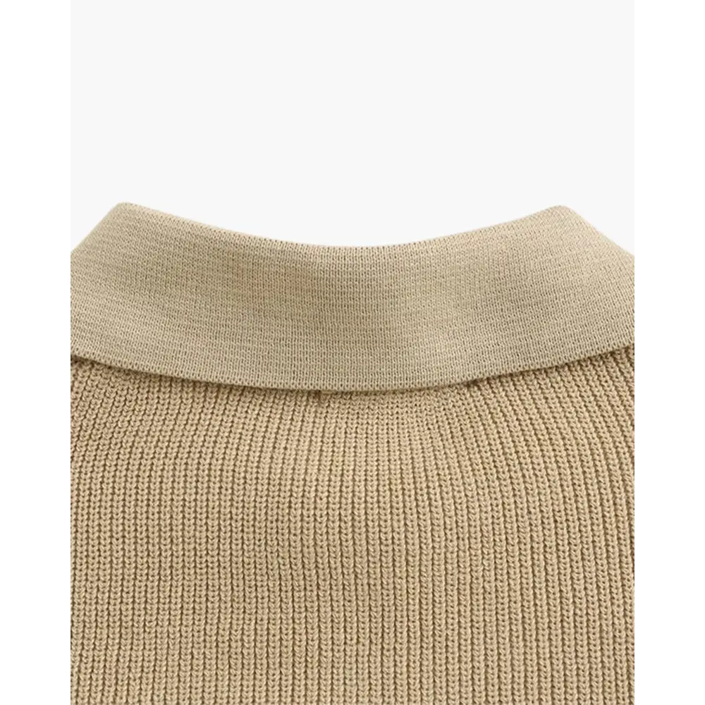 Knitted Half-Zip Polo Sweater