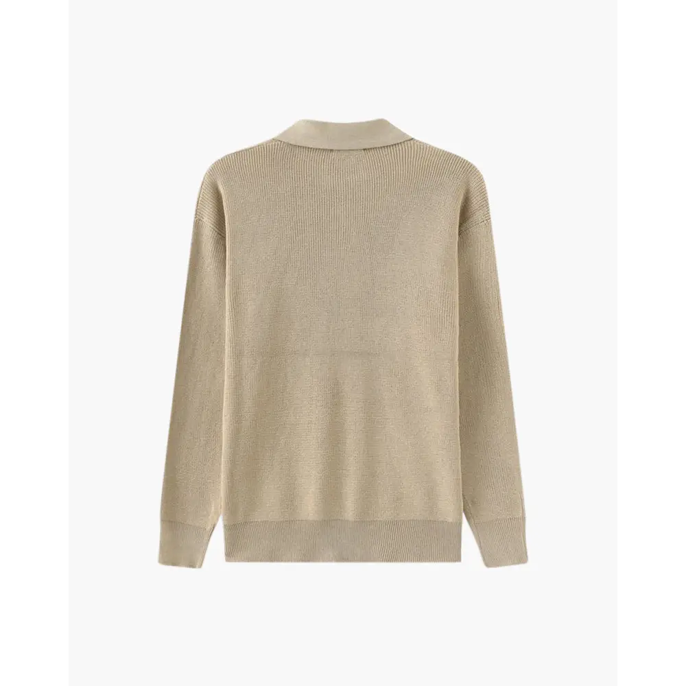 Knitted Half-Zip Polo Sweater