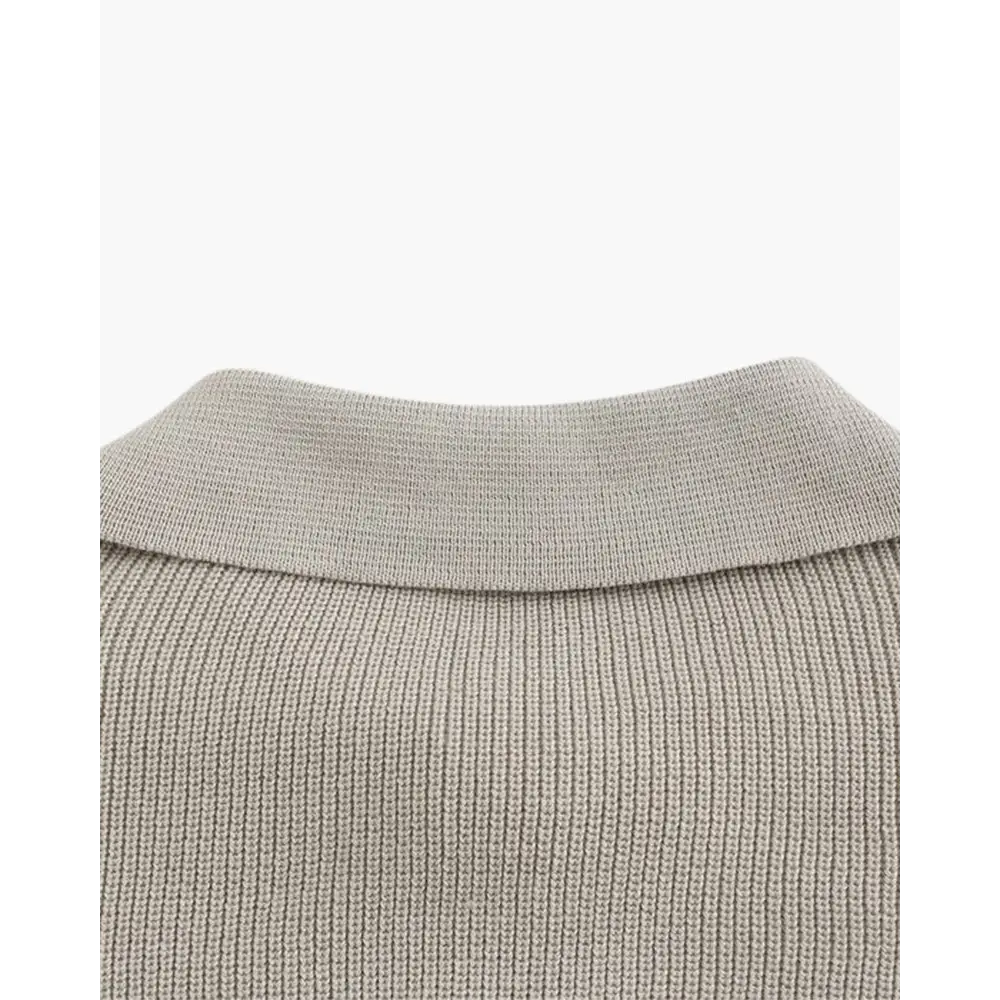 Knitted Half-Zip Polo Sweater