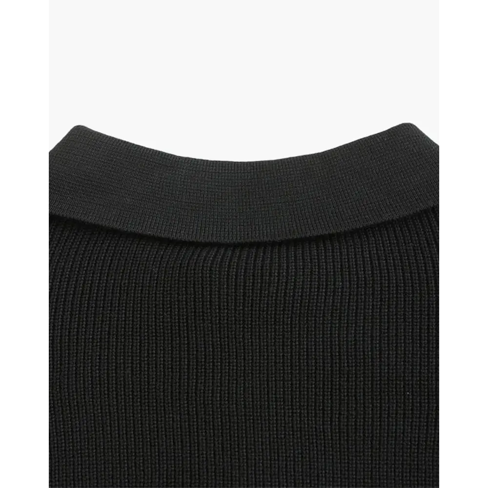 Knitted Half-Zip Polo Sweater