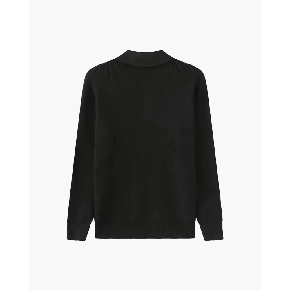 Knitted Half-Zip Polo Sweater