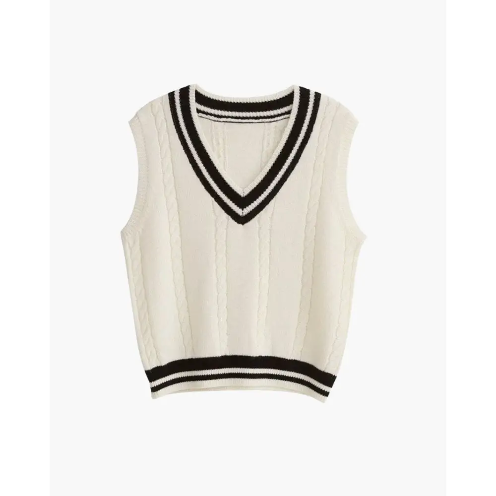 Ladies’ Preppy V-Neck Knit Vest