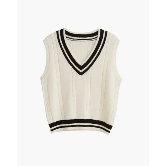 Ladies’ Preppy V-Neck Knit Vest