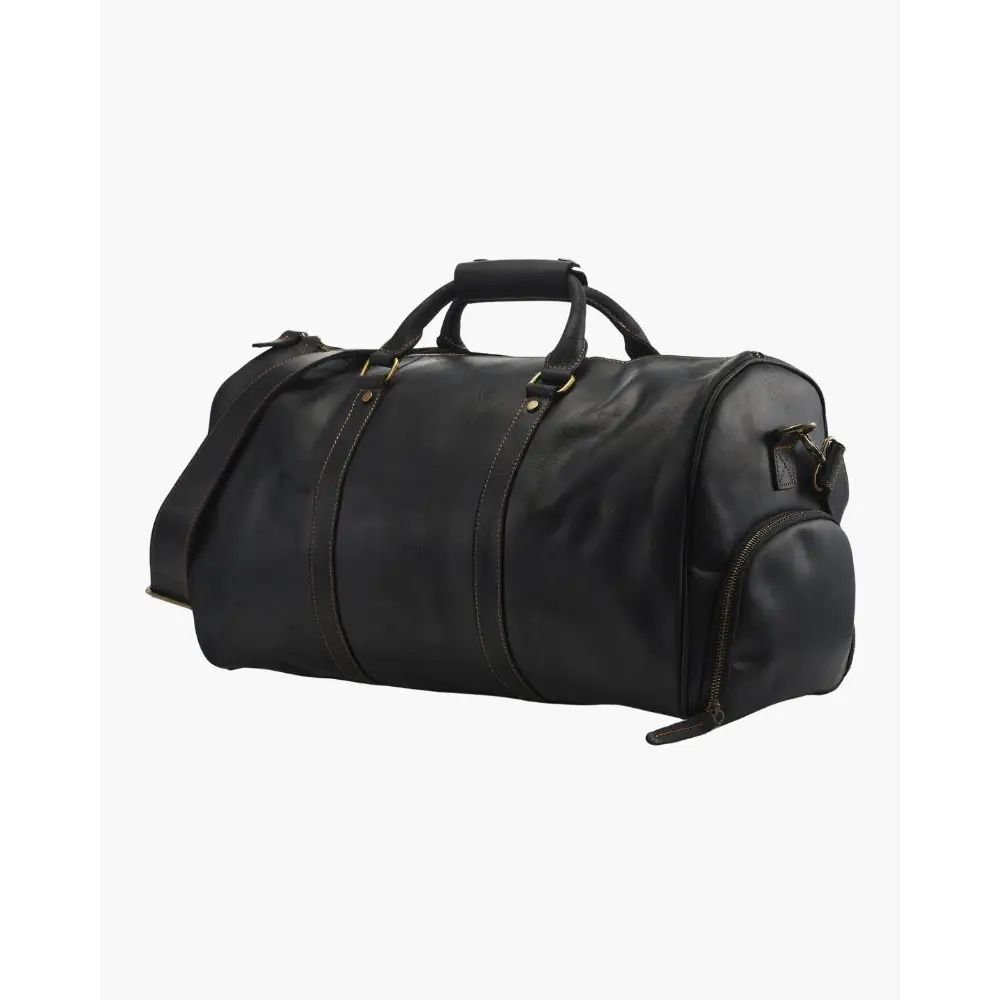 Leather Duffel Bag - Black