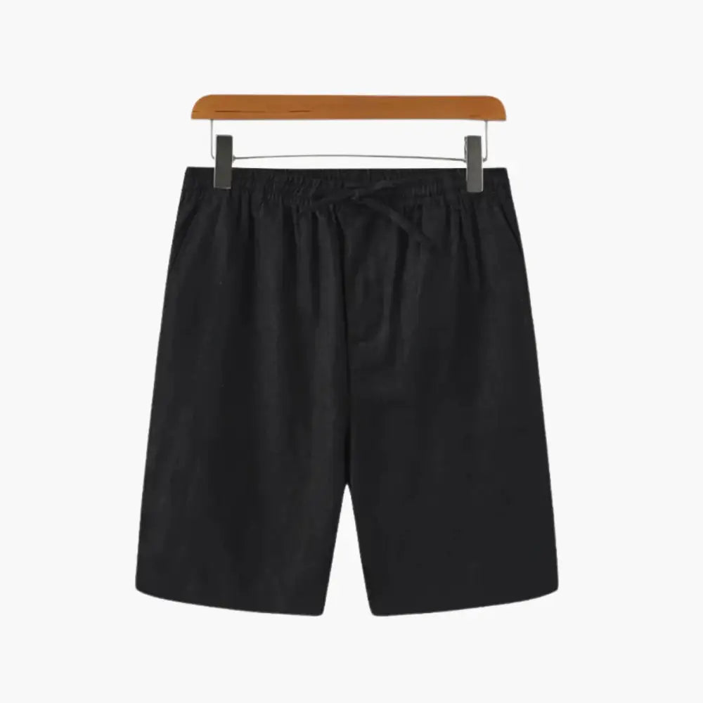 Linen Blend Tailored Shorts - Black / S