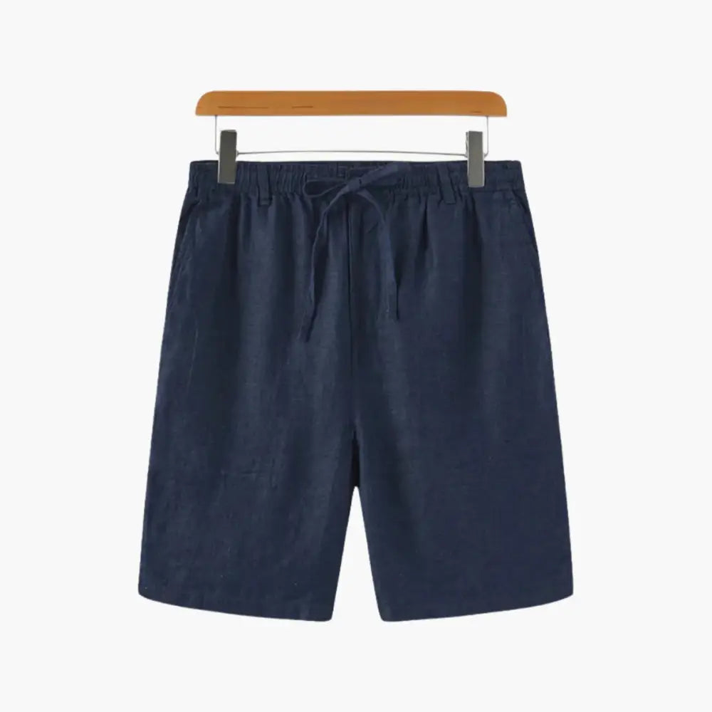Linen Blend Tailored Shorts - Navy / S