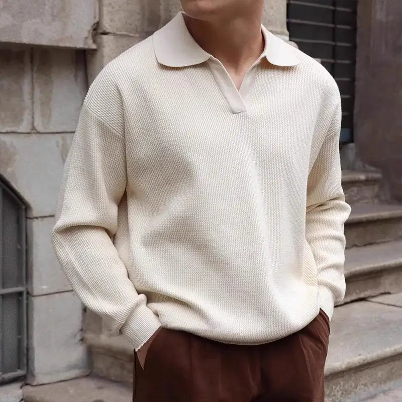 Long Sleeve Knit Polo