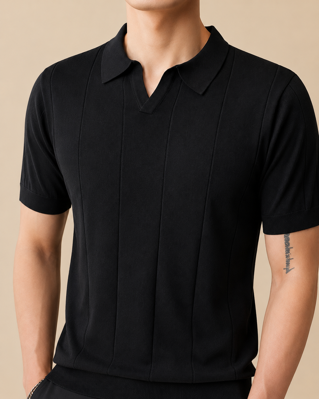 Luxe Knit Polo - Black S