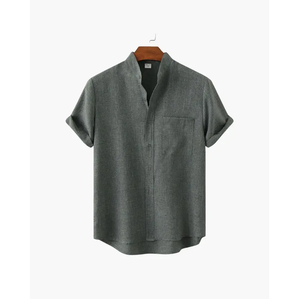 Minimalist Collar Shirt - Gray / S