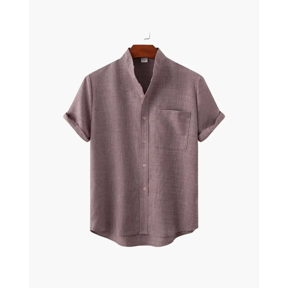 Minimalist Collar Shirt - Purple / S