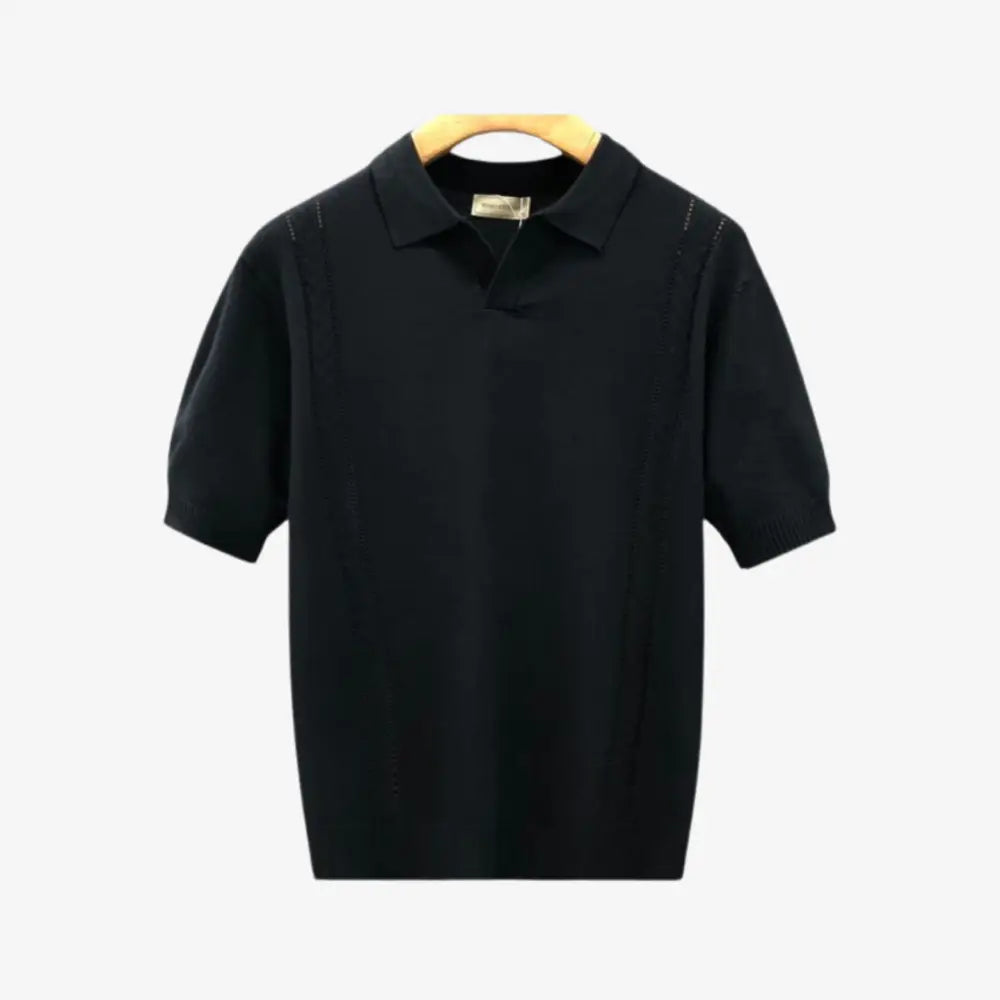 Minimalist Knit Polo - Black / S