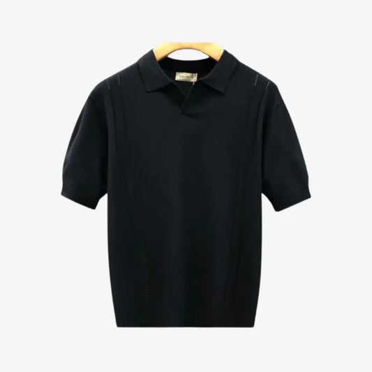 Minimalist Knit Polo - Black / S