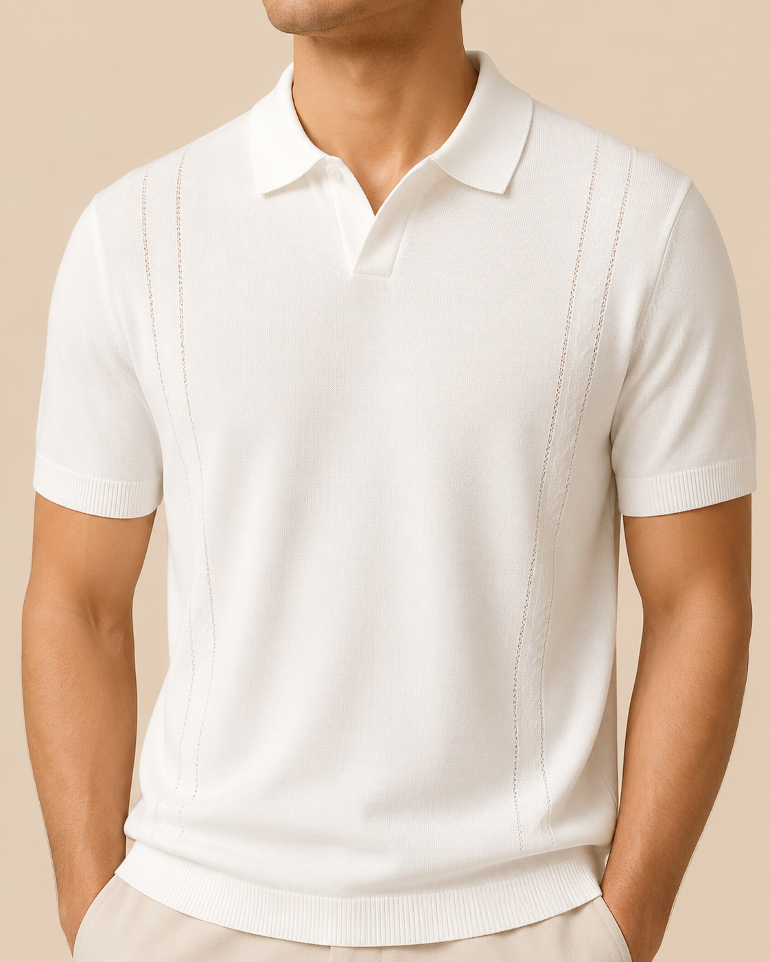 Minimalist Knit Polo - White S