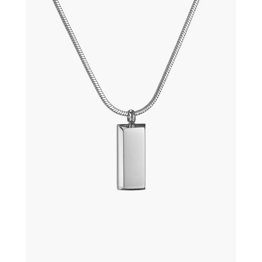 Minimalist Silver Tag Necklace